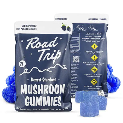 Road Trip Desert Stardust Mushroom Gummies Blue Raspberry