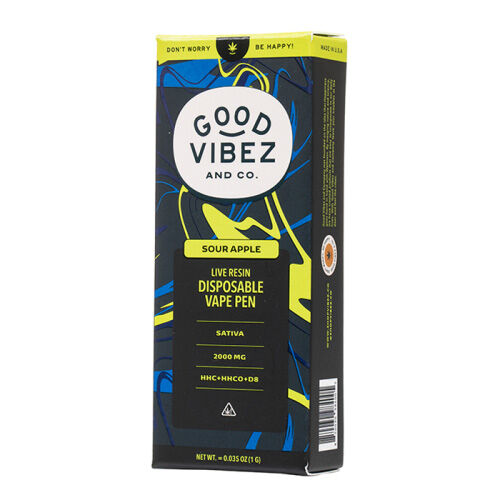 Good Vibez HHC Live Resin Disposable Vape Sour Apple