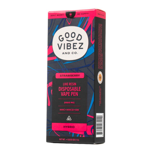 Good Vibez HHC Live Resin Disposable Vape Strawberry