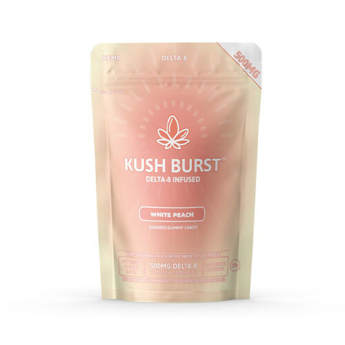 Kush Burst Delta 8 Gummies White Peach