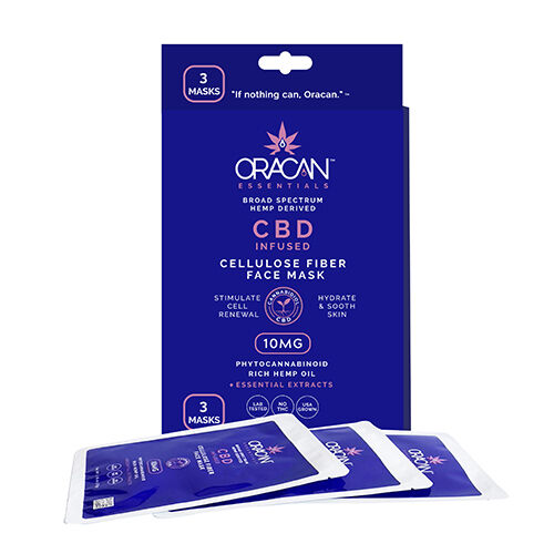 Oracan Essentials CBD Infused Cellulose Fiber Face Masks