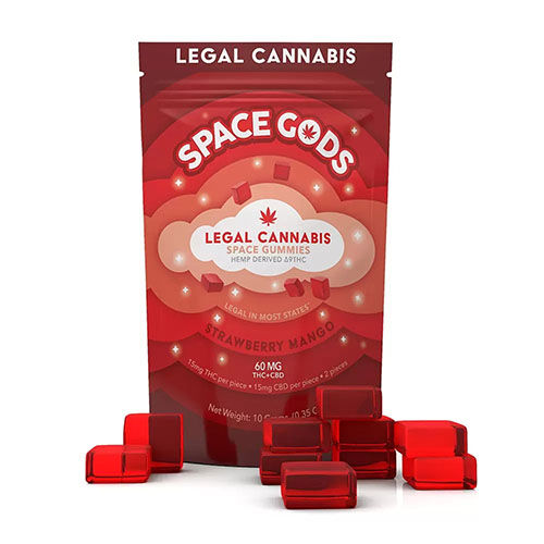 Space God Delta 9 Gummies Strawberry Mango